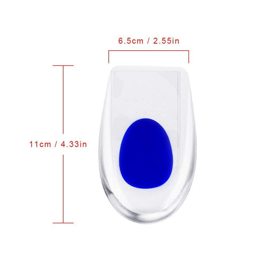 SYGA 1 Pair of Transparent Heel Pain Inserts for 34-38 Size Silicone Gel Heel Pads Foot Care Heel Cups Protectors Heel Foot Pain Relief (Blue)