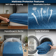 MollisHomes Mattress Protector Single Size, 72x36 Inches, Grey