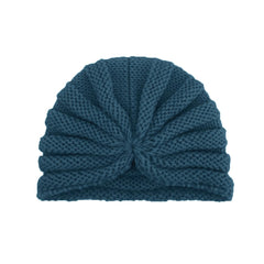 SYGA Baby Turban Cap Unisex Winter Woolen Warm Hat Bowknot Knitted Infant Toddler Cap 0-3 Years Beige