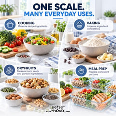 GetSetNova Digital Kitchen Weighing Scale 10kg, Weight Machine for Food | 1g Precision, Tare, LCD Display & Auto-Off | Small Electronic Food Scale for Diet, Baking & Portion Control