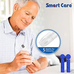 SMARTCARE Blood Glucose Monitoring Kit - Includes Meter 10 Test Strips 10 Lancets, Lancing Device Manual and Carry Case for Easy and Accurate Diabetes Management