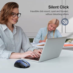 TECKNET Wireless Mouse, BT 5.0/2.4G, Rechargeable 6-DPI Silent, Grey