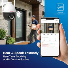 MANOMAY Protect Pro 3MP 4G SIM Security Camera [STQC Approved] 360° Outdoor Pan Tilt CCTV, Smart AI Human Auto Tracking, Color Night Vision, Two-Way Audio, IP66 Waterproof, Alexa, 256GB Memory Card