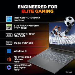 HP Smartchoice Victus, 13th Gen i7-13620H, 6GB RTX 4050, 16GB DDR4(Upgradeable) 512GB SSD, 144Hz, 300nits, 15.6''/39.6cm, Win11, Office24, Mica Silver, 2.3kg, fa2100tx, Xbox Gamepass* Gaming Laptop
