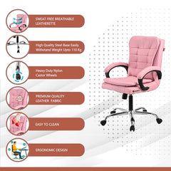 GOYALSON Mesh Back Revolving Chair for Office Home Swivel Desk Chair with Comfortable Seating & Wheels (1, Brown, Standard)