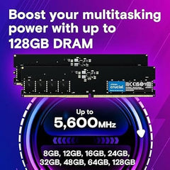 Crucial RAM 16GB DDR5 5600 MHz CL46 (16Gbit) Desktop Memory CT16G56C46U5