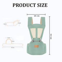 MOMISY 6 In 1 Multipurpose Baby Carrier for New Born Kid | Sling Kangaroo Bag with 6 Carry Positions & Cushioned Seat | Adjustable Carrier with Hip Seat | Carry Bags for 0 to 2 years Boys Girls (Light Green)