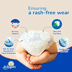 Wowper Easy Pants Baby Diaper | Medium Size Diapers | Diapers with Wetness Indicator | Upto 12 Hrs Absorption | 7-12 Kg | 34 Counts
