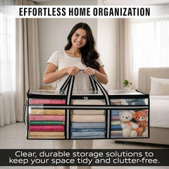 Storite Jumbo Super-Size 81 L Canvas Moisture Proof Heavy Duty Storage Bag | for Toys/Stationery/Blankets/Clothes/Moving Bags MultiPurpose With Strong Reinforced Handles Rectangular Cream (87x26x36 cm)