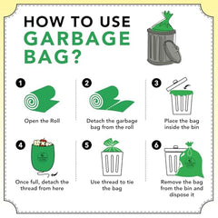 Honest Home Garbage Bags Small - Green | 120 Bags | 30 Bags x 4 boxes | Leak-Proof & Tear-Resistant | 17 x 19 Inches Drawstring Dustbin Bags