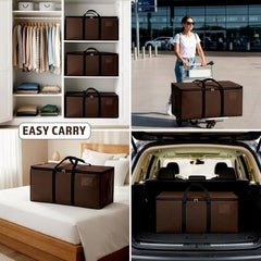 Storite Jumbo Super-Size 81 L Canvas Moisture Proof Heavy Duty Storage Bag | for Toys/Stationery/Blankets/Clothes/Moving Bags MultiPurpose With Strong Reinforced Handles Rectangular Cream (87x26x36 cm)