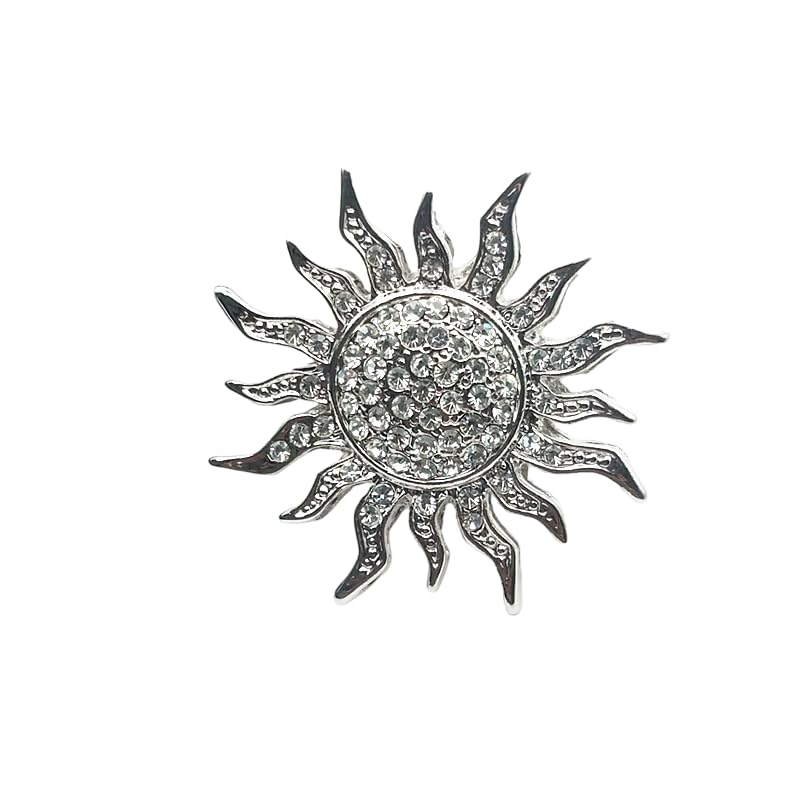 SYGA Men's Suit Chest Brooch Fashionable Rhinestone Decoration Diamond Clothing Accessories(Silver)