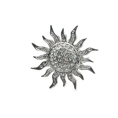 SYGA Men's Suit Chest Brooch Fashionable Rhinestone Decoration Diamond Clothing Accessories(Silver)