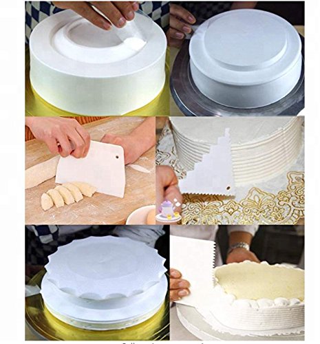 SYGA Three-Sided Plastic Decorating Cake Scraper Icing Fondant Baking Tool