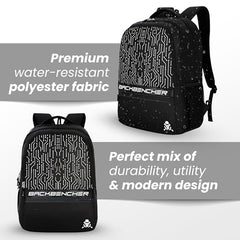 HACKER Laptop Backpack for Men & Women | Stylish Spider Printed Backpack | Durable School, College & Office Bag | Spacious Travel Backpack with Padded Laptop Compartment & Adjustable Straps
