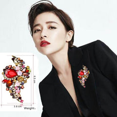 SYGA Fashion Creative Personality Crystal Glass Brooch Corsage Women's Clothing Accessories (AL222A-Pink)