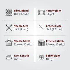 Ganga Acrowools Acrylic Olivia,Double Knit Yarn. Hand Knitting&Crochet Yarn. Oekotex Class 1 Certified. Pack of 2 Balls-100Gms Each. Shade No-Olv012, Maroon