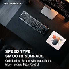 TURTLEWINGS | Mousepad |Aesthetic Strawberry Mousepad – 22x18 cm, 3mm Thick | Abstract Design Non-Slip Rubber Base | Office, Study & Gaming Use | Premium Smooth Surface 2 (Design 08)