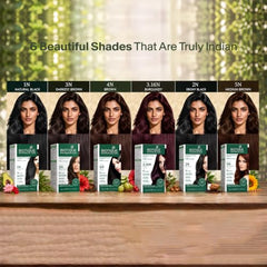 Biotique Herbcolor Conditioning Hair Colour l Ammonia Free Hair Color l 9 Organic Herbal Extracts l Natural and Healthy Shine l 50g + 110ml| Natural Black 1N (Pack of 1)
