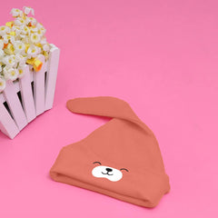 SYGA Baby Cap Cotton Small Cute Puppy Long Tailed Design Strechy Comfortable for Baby Sleep Cap 0-2 Years BridgeRed