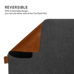 DailyObjects Large Premium Vegan Leather Desk Mat|Anti-Skid|Anti-Slip|85*45cm|Reversible Desk spread Turf Desk/Laptop Mat for Work from Home/Office/Gaming- Extended mouse pad and keyboard desk pad-Tan