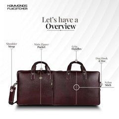 HAMMONDS FLYCATCHER Genuine Leather Office Bag for Men - 15.6 Inch Laptop Bag for Men for Professionals, Business Travelers - Adjustable Straps & Multiple Compartments - 1 Year Warranty - Brown