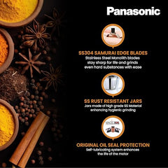 Panasonic Heavy Duty Mixer Grinder For Kitchen MX-AE387 (Lavender) Monster Series Powerful 2000W Motor | 2 Stainless Steel Multipurpose + 1 Juicer Jar | Warranty 2 Years on Product & 5 Years on Motor