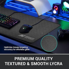 Ant Esports MP320S - Speed Gaming Mouse Pad-XL-Extended Large with Stitched Edges, Waterproof Non-Slip Base for Gaming & Office – Black