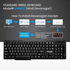 ProDot Wired Keyboard with Rupees Symbol | Hindi Devanagari | Made in India | Ergonomic, Spill Resistant Design | 104 Keys | 10M Key Life | 1 Year Warranty | Works with Windows, iOS, Linux