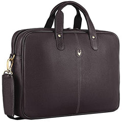 WildHorn Genuine Leather Office Bag for Men | 15.6-Inch Laptop Bag with a Minimalist Design | Professional Leather Bag with Adjustable Straps & Multiple Compartments | 1-Year Warranty