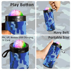 PerfX M21VP Portable Bluetooth Speaker 10W – Thunder Bass, Inbuilt Disco Lights, Wireless Speaker for Party & Outdoor (Disco Light 10 W Bluetooth Speaker, Green)