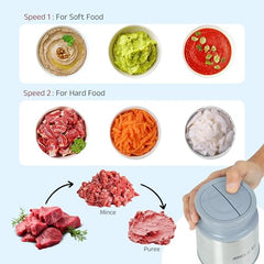iBELL MT200GM Electric Food Chopper 700W with 2L Glass Bowl, Multi Purpose Chopper for Meat Vegetables Fruits Nuts & Herbs,2 Year Warranty