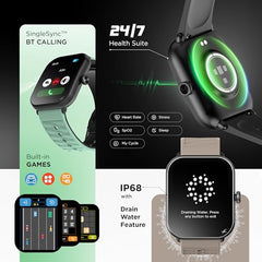 Fastrack MYND 1.93” AMOLED Display Smart Watch for Men & Women with AI Watch Faces,AI Chat,Offline Voice Commands,Curved Metallic Design,Functional Crown,BT Calling, Health Suite,100+ multisport modes