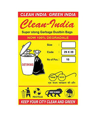 Clean India - Plastic Garbage Bags|6 Packs Of 30 Pcs | 19X21 Medium Disposable Garbage Trash Waste Dustbin Bags Of 54Cm X 48Cm (Ci19210008) - 180 Count
