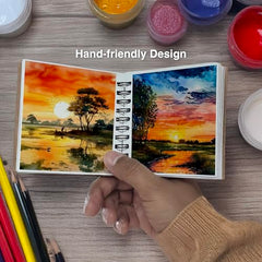 The Crafthives Van Gogh Starry Night Pocket Sketchbook | Wooden Hardcover Mini Art Book | 250 GSM Paper | Spiral Bound Travel Sketch Pad for Watercolour & Mixed Media