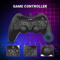 Ant Esports GP115 Wired Gamepad for PC,Laptop,PS3,Android TV &Media Box|USB Gaming Controller with Turbo Function|XInput DInput Support|Dual Analog Sticks|Plug & Play|Steam Compatible|Gamepad-Black