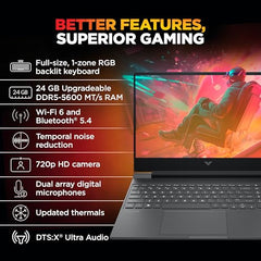 HP Victus, AMD Ryzen 7 260, 8GB RTX 5050 Gaming Laptop,(24GB DDR5,1TB SSD) 144Hz,IPS,300 nits,15.6'(39.6cm) FHD, Win11,M365 Basic(1 year) Office24, Mica Silver, 2.29kg, RGB, Enhanced cooling, fb3185AX