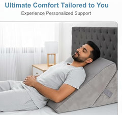 Orthowala Premium Adjustable Bed Wedge Pillow with Headrest – Memory Foam Support for Acid Reflux, Snoring, Back & Leg Pain – 2 Years Warranty