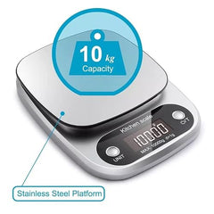 GADGETRONICS Digital Kitchen Weight Scale Food Weight Machine For Health, Fitness, Home Baking & Cooking (10 Kgs, 1 Year Warranty & Batteries Included), Black