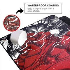 SMULY Gaming Mouse Pad, Large Desk Mat 58.5 x 28 cm, Extended Washable Mousepad, Desk Pad, 2mm Thick Non-Slip Rubber Base, Stitched Edges, Smooth Surface (Multicolour) – Red Hoodie Spider Design