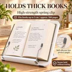 Sunchhaya Acrylic Book Stand for Reading – Clear Adjustable Book Holder with 360° Rotating Base, Foldable Reading Stand for Desk, Cookbook, Tablet & Laptop Stand, Height & Angle Adjustable (R22H)