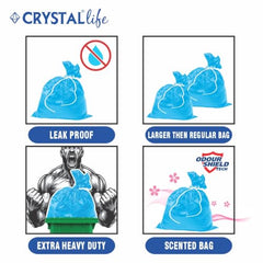 Crystal Scented Garbage Bags Black, Medium 19x22 Inches, 120 Bags | Jasmine Scented, 30 Pcs/Roll x 4, Tie-String, Wet & Dry Waste
