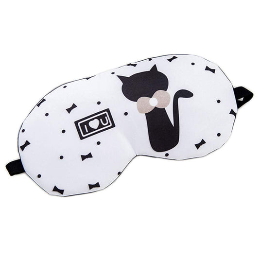 SYGA I Love You Kitty White Cartoon Gel Ice Sleep Eye Mask Adjustable Head Strap Funny Eye Mask for Sleeping