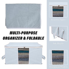 Kuber Industries Leheriya Design Underbed Storage Bag, Storage Organiser, Blanket Cover Set Of 3 (Royal Blue, Non-Woven), 65 x 47 x 33 Centimeters