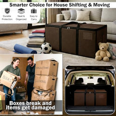 Storite Jumbo Super-Size 81 L Canvas Moisture Proof Heavy Duty Storage Bag | for Toys/Stationery/Blankets/Clothes/Moving Bags MultiPurpose With Strong Reinforced Handles Rectangular Cream (87x26x36 cm)