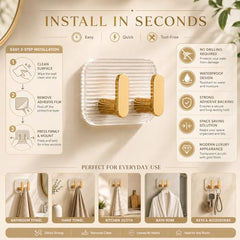 SIGNAMIO 6 Hook Shelf Adhesive Strip Wall Hanging Sticky Hook Black