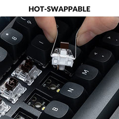 Keychron K10 Pro Wireless Custom Mechanical Keyboard, QMK Programmable Bluetooth 100% Layout with Silent Red Switch White Backlight Compatible with Mac Windows Linux