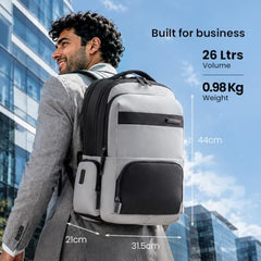 American Tourister Verve 17" Laptop Backpack | USB Charging Port | Smart Trolley Sleeve | Hidden Pocket | Tractum Suspension Straps | Office Bag for Men and Women | Black | 1 Year Global Warranty