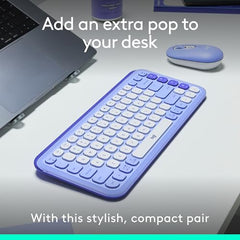 Logitech POP ICON Combo, Bluetooth Keyboard and Mouse Combo, Comfortable Typing, programmable Keys and Buttons, Quiet clicks, Easy-Switch up to 3 Devices - Graphite