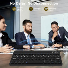 GOGARA Bluetooth Keyboard and Mouse Combo, Qwert Layout, Light Blue Universal Ultra-Slim, Wireless, Android Windows iPad iPhone Samsung Tablet, Portable Compact